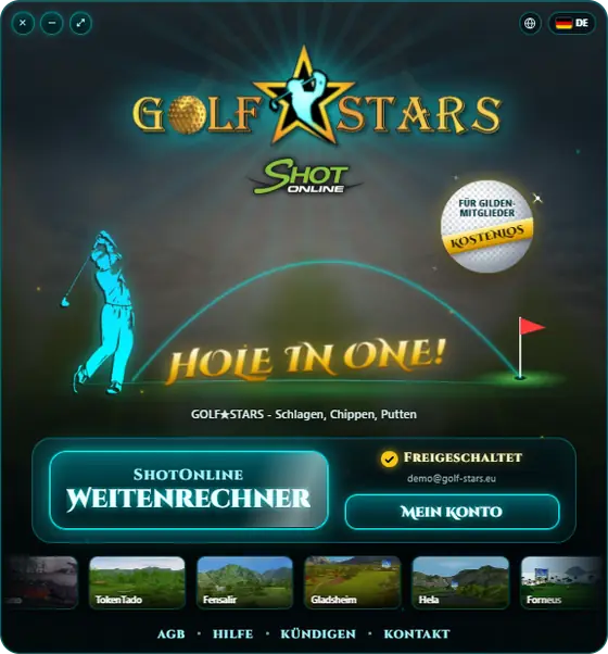 Startfenster der Windows-App ShotOnline Weitenrechner